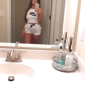 Nike crop top and shorts set